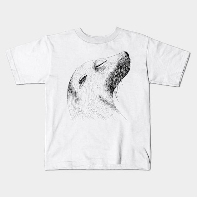 Sea Lion Kids T-Shirt by jitkaegressy